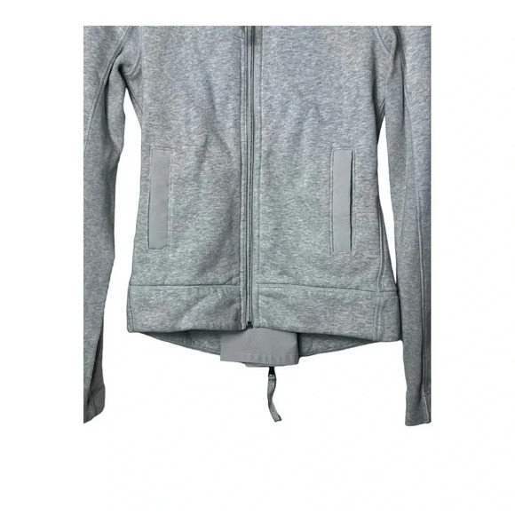 1640. LULULEMON GRAY EN ROUTE JACKET SIZE 6 ZIPPER DETAIL IN BACK COLLARED - Picture 8 of 13